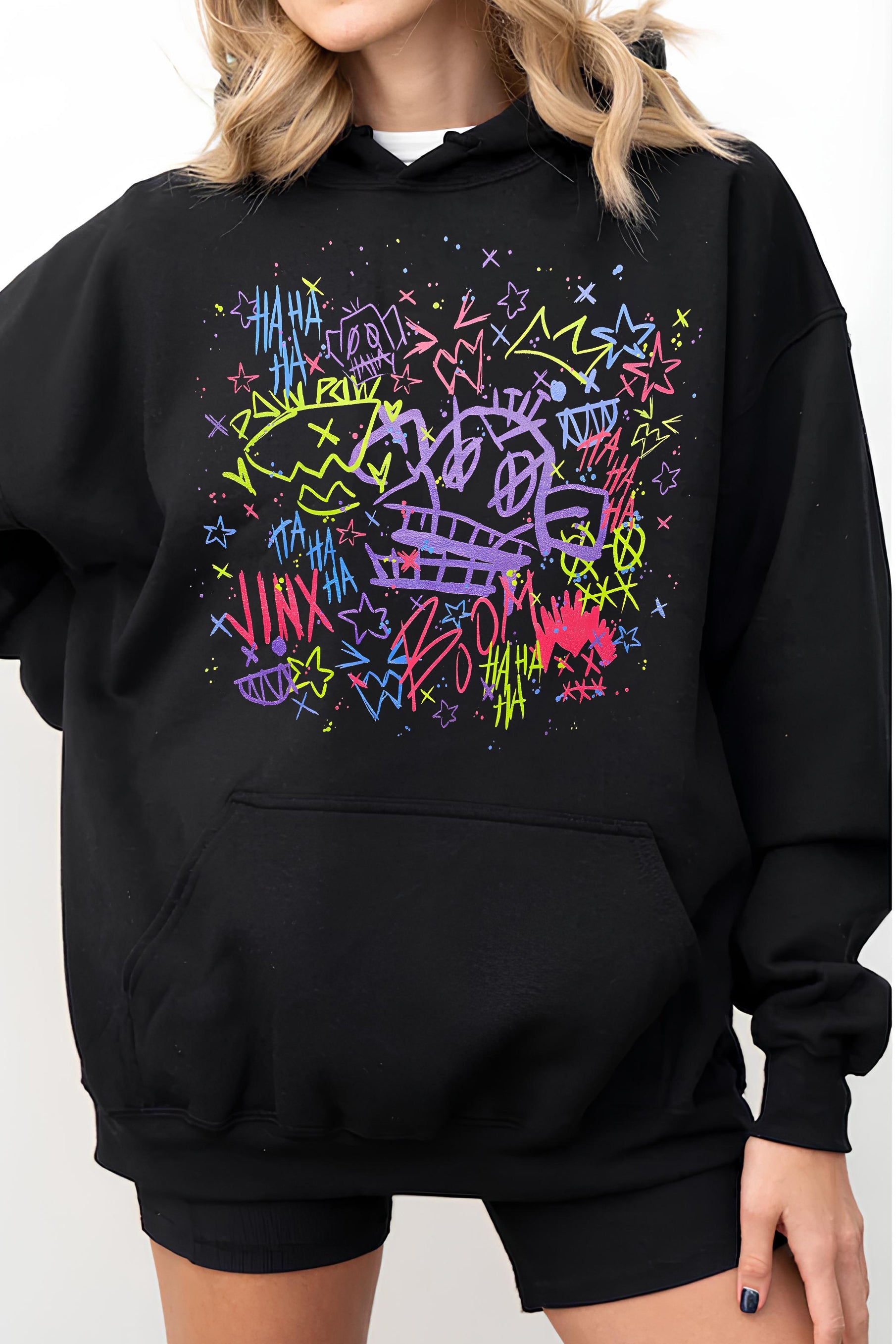 Jinx graffiti arcane league of legends Hoodie For Women