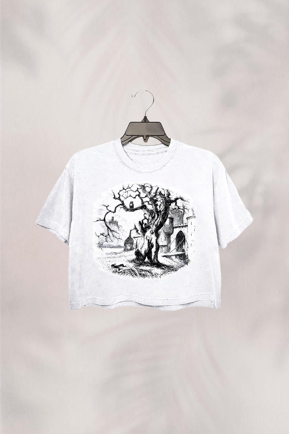 Vintage Gothic Dark Art Crop Top For Women