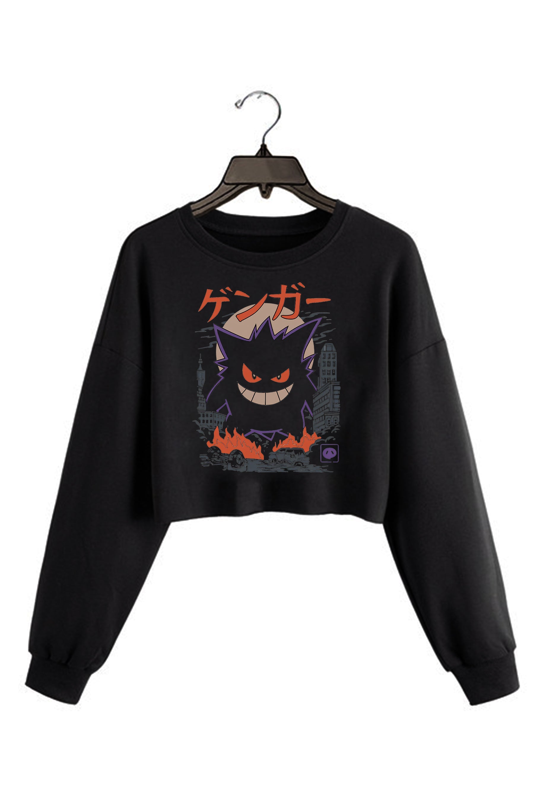 Dark Ghost Cropped Sweatshirt For Women