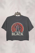 Dragon Team Black Crop Top For Women