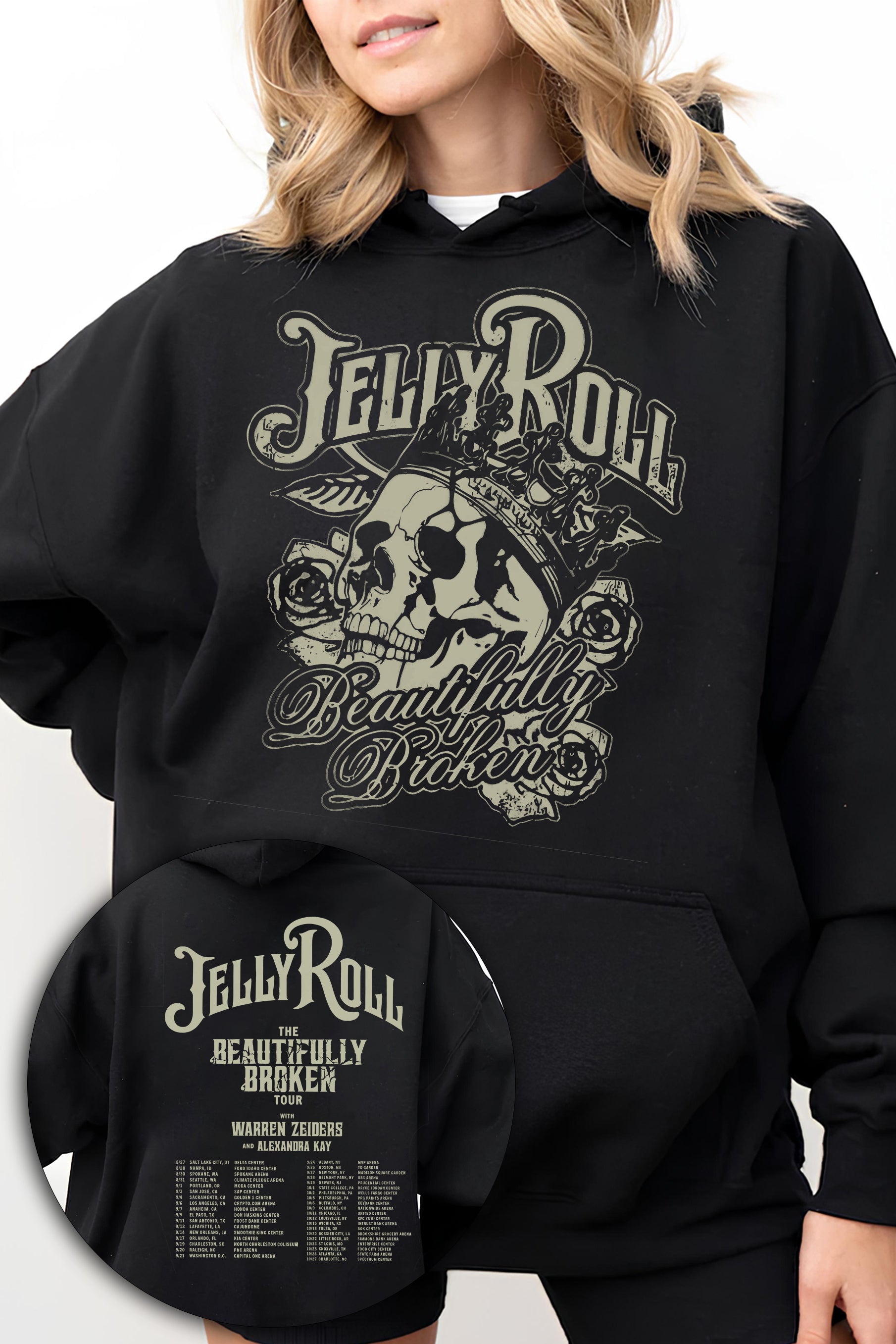Jelly Roll The Beautifully Broken Tour Hoodies For Women